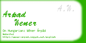 arpad wener business card